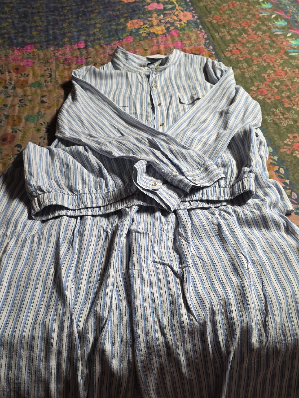Striped Button-Front With Pants , Beach Wear. Never Worn. New With Tags